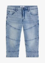 Dżinsy 3/4 ze stretchem regular fit straight. Niebieskie jeansy męskie bonprix. Za 54.99 zł.