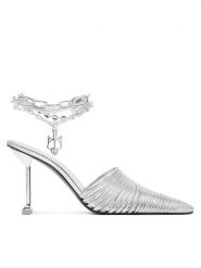 Naked Wolfe Klapki Chromed 00078 Srebrny. Szare klapki damskie Naked Wolfe, bez wzorów, ze skóry, bez obcasa. Za 1,499.00 zł.