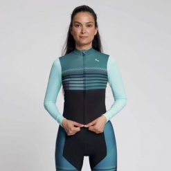 Ciepła koszulka rowerowa damska Rogelli Stryde z długim rękawem. Czarne topy sportowe damskie Rogelli, na jesień, m, bez wzorów, z elastanu, bez ramiączek. Za 327.00 zł.