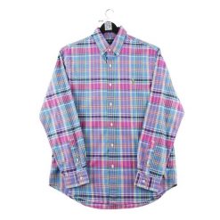 Second life - Polo Ralph Lauren Koszula męska w kratę - Jak nowy. Czerwone koszule męskie Ralph Lauren, l, bez wzorów, z jeansu, bez kołnierzyka, bez ramiączek. Za 170.36 zł.