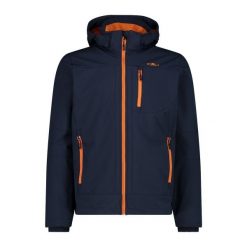 Kurtka męska turystyczna CMP 3A01787N. Niebieskie kurtki męskie CMP, l, bez wzorów, z softshellu, sportowe, z kapturem. W wyprzedaży za 224.99 zł.