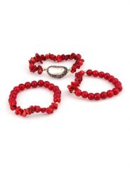 L'Atelier de Gaia Bransoletki (3 szt.) z perłami i koralem rozmiar: onesize. Czerwone bransoletki damskie L'Atelier de Gaia, z mosiądzu. Za 109.52 zł.