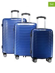 Geographical Norway 3-częściowy zestaw "Sopearl" w kolorze niebieskim rozmiar: onesize. Niebieskie walizki Geographical Norway, bez wzorów, z materiału. Za 434.99 zł.