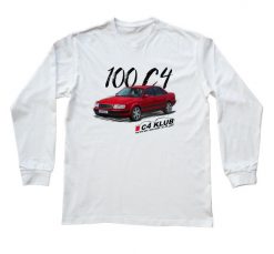 Audi C4 Zlot — bluzka z długim rękawem (Rozmiar: 3 - 4 lata; Kolor koszulki: biały; Rodzaj nadruku: Audi C4). Białe bluzki sportowe damskie nikiniki, l, z bawełny, bez kołnierzyka, bez ramiączek. Za 69.00 zł.