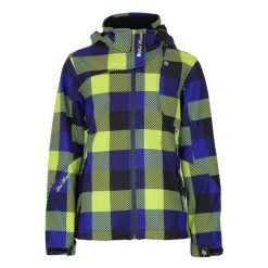 Bluza softshell z nadrukiem dla dziewczynki Peak Mountain Gaveny. Zielone bluzy z kapturem damskie Peak Mountain, na zimę, z polaru. Za 204.00 zł.