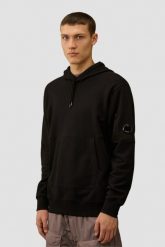 C.P. COMPANY Czarna bluza męska Sweat Hooded. Czarne bluzy z kapturem męskie C.P. Company, l, z bawełny. W wyprzedaży za 789.99 zł.