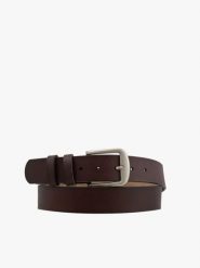 Ciemnobrązowy pasek męski ze skóry licowej. Brązowe paski męskie Ryłko, bez wzorów, ze skóry, eleganckie. Za 129.99 zł.
