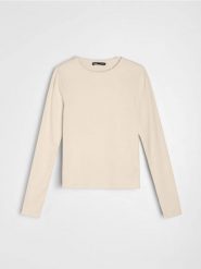 Bawełniana koszulka z długim rękawem - żółty. Żółte t-shirty damskie Sinsay, l, bez wzorów, z bawełny, bez kołnierzyka. Za 19.99 zł.