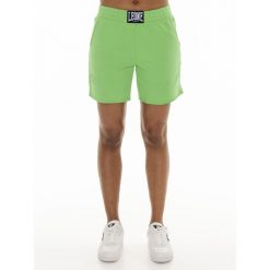 Szorty z bawełna z kieszenie na co dzień. Zielone spodenki sportowe damskie LEONE 1947 APPAREL, z bawełny, na fitness i siłownię. Za 103.15 zł.
