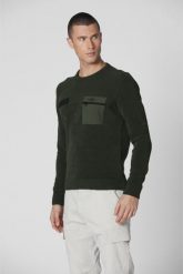 AERONAUTICA MILITARE Zielony sweter męski 242MA1515L539. Zielone swetry męskie AERONAUTICA MILITARE, l, bez wzorów, bez kołnierzyka. W wyprzedaży za 589.99 zł.