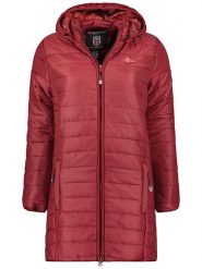 Geographical Norway Płaszcz pikowany "Atika" w kolorze bordowym rozmiar: XL. Czerwone płaszcze damskie Geographical Norway, xl, bez wzorów. Za 194.61 zł.