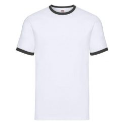 T-shirt Męski Ringer. Białe t-shirty męskie Fruit of the Loom, m, bez wzorów, bez kołnierzyka. Za 40.99 zł.