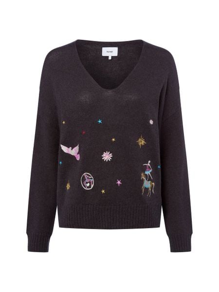 Nümph sweter z dzianiny z zawartością alpaki - Nualmut Kobiety szary, L. Szare swetry klasyczne damskie Nümph, l, z dzianiny, bez kołnierzyka. Za 279.95 zł.