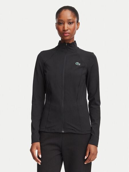 Lacoste Bluza techniczna SF0145 Czarny Slim Fit. Czarne bluzy bez kaptura damskie Lacoste, bez wzorów, z syntetyku, bez ramiączek, bez kaptura. Za 364.99 zł.