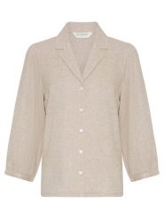 MOSS COPENHAGEN Bluzka w kolorze beżowym rozmiar: XL. Brązowe bluzki damskie MOSS COPENHAGEN, xl, bez wzorów, bez kołnierzyka, bez ramiączek. Za 131.74 zł.