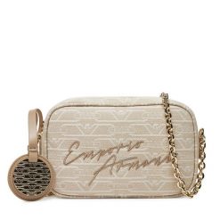 Torebka Emporio Armani. Brązowe torebki klasyczne damskie Emporio Armani, bez wzorów, wizytowe, bez kołnierzyka, bez ramiączek. Za 599.99 zł.