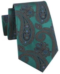 Krawat Męski - Głęboka Zieleń, Duże Paisley - Alties. Zielone krawaty i muchy męskie Alties, bez wzorów, z tkaniny, eleganckie. Za 55.00 zł.