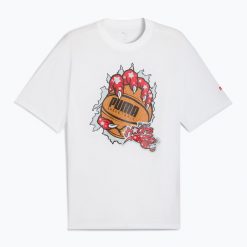 Koszulka koszykarska męska PUMA Hoopaverse Tee 3. Białe t-shirty sportowe męskie Puma, l, z materiału, bez ramiączek, na fitness i siłownię. Za 97.99 zł.
