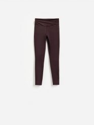 Gładkie legginsy - ciemnofioletowy. Fioletowe legginsy damskie Reserved, l, bez wzorów, z dzianiny. Za 89.99 zł.