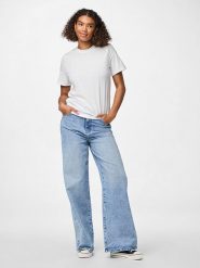 Pieces Koszulka "Pcria" w kolorze białym rozmiar: S. Białe bluzki damskie Pieces, s, bez wzorów, z bawełny, bez kołnierzyka, bez ramiączek. Za 52.79 zł.