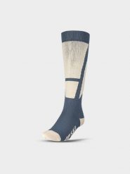 4F Skarpety narciarskie Thermolite męskie - granatowe 39-42. Niebieskie skarpetki męskie 4f, bez wzorów, z elastanu. Za 79.99 zł.