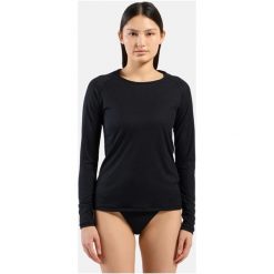 Koszulka BL TOP crew neck l/s ACTIVE LIGHT. Czarne t-shirty damskie Odlo, l, bez wzorów, z materiału, bez kołnierzyka. Za 229.99 zł.