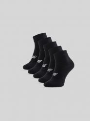 4F Skarpetki krótkie (5-pack) męskie - czarne 43-46. Czarne skarpetki męskie 4f, bez wzorów, z bawełny. Za 59.99 zł.