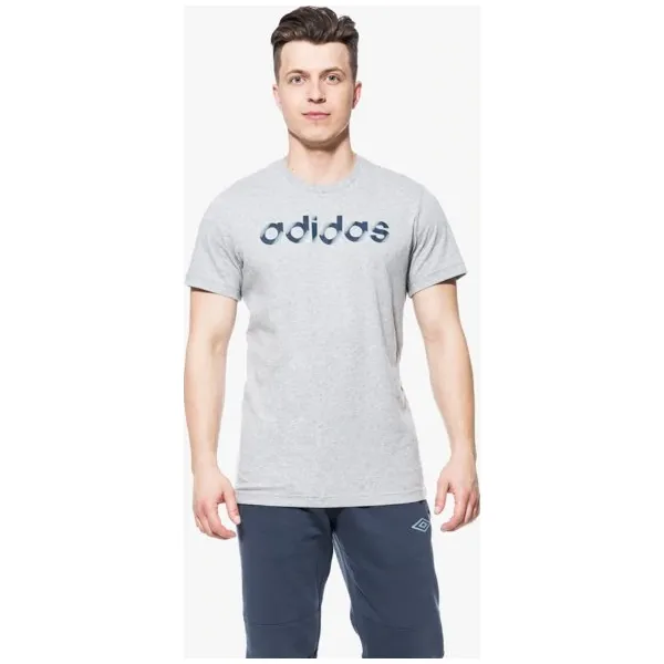 Adidas Koszulka Ss Sliced Linear , szary, rozmiar L. Szare t-shirty sportowe męskie Adidas, l, z bawełny, bez ramiączek, na fitness i siłownię. W wyprzedaży za 59.99 zł.