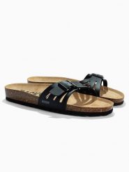 BACKSUN Skórzane klapki "Venecia" w kolorze czarnym rozmiar: 41. Czarne klapki damskie Backsun, bez wzorów, z materiału, bez obcasa. Za 117.99 zł.