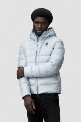 BLAUER Błękitna kurtka męska Acton Short Jackets. Niebieskie kurtki męskie Blauer USA, l, bez wzorów, z poliamidu, bez kaptura. W wyprzedaży za 809.99 zł.