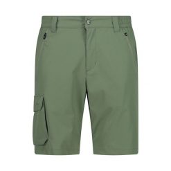 Spodenki męskie CMP Bermuda. Zielone szorty męskie CMP, bez wzorów, sportowe. W wyprzedaży za 99.99 zł.