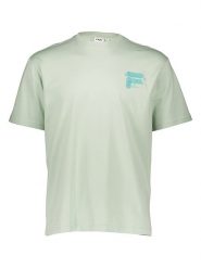 Fila Koszulka w kolorze zielonym rozmiar: S. Zielone bluzki damskie Fila, s, bez wzorów, z bawełny, bez kołnierzyka, bez ramiączek. Za 39.58 zł.
