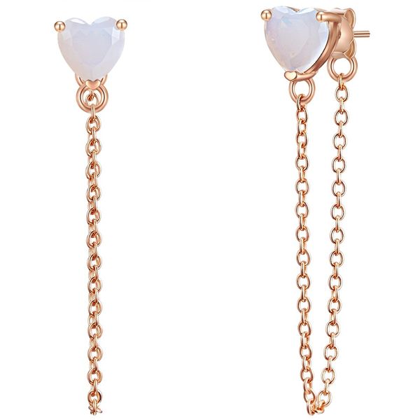 Glanzstücke München Kolczyki Serce z Srebro wysokiej próby w Różowy złoty 1 ct Damski. Czerwone kolczyki damskie Glanzstücke München, z kamieniem księżycowym, pozłacane, na sztyftcie. Za 259.99 zł.