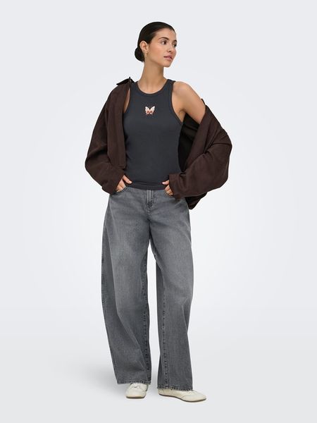JDY Top "Tulle Life" w kolorze czarnym rozmiar: XS. Czarne topy damskie JDY, xs, bez wzorów, z bawełny, bez kołnierzyka. Za 55.95 zł.