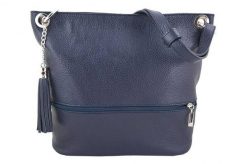 Shopperka skórzana BARBERINI'S granatowa 163-4. Niebieskie shopper bag damskie Barberinis, bez wzorów, ze skóry, bez dodatków. Za 249.99 zł.