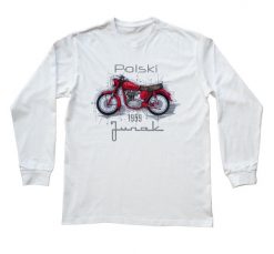Junak — bluzka z długim rękawem. Białe bluzki damskie nikiniki, s, bez wzorów, z bawełny, bez kołnierzyka, bez ramiączek. W wyprzedaży za 75.65 zł.