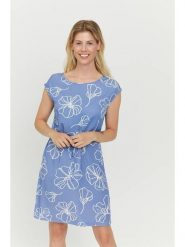 MAZINE Sukienka "Ruth" w kolorze błękitno-lawendowym rozmiar: L. Niebieskie sukienki damskie MAZINE, na imprezę, l, bez wzorów, z tkaniny, bez kołnierzyka, bez ramiączek, mini. Za 123.25 zł.