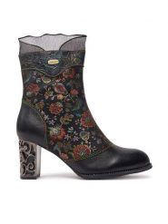 Laura Vita Botki Ledao 01 Czarny. Czarne botki damskie Laura Vita, ze skóry, bez obcasa, na słupku, bez zapięcia. Za 479.99 zł.