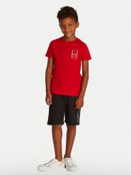 Tommy Hilfiger T-Shirt KB0KB09536 D Czerwony Regular Fit. Czerwone t-shirty chłopięce Tommy Hilfiger, bez wzorów, z bawełny, bez ramiączek. Za 79.99 zł.