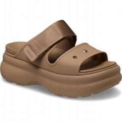 Sandały Dla Kobiet Crocs Soho Two Strap Sandal. Brązowe sandały damskie Crocs, bez wzorów, z materiału, bez obcasa, na platformie. Za 289.99 zł.