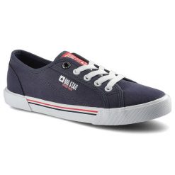 Granatowe Trampki Big Star Damskie Lekkie Półbuty. Niebieskie półbuty damskie Big Star, bez wzorów. Za 89.99 zł.