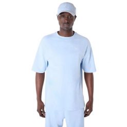 Koszulka New Era Oversize Towelling. Niebieskie t-shirty damskie New Era, s, bez wzorów, z bawełny, bez kołnierzyka. Za 166.00 zł.