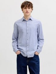 Jack & Jones Koszula "Summer" w kolorze biało-niebieskim rozmiar: XL. Białe koszule męskie Jack & Jones, xl, bez wzorów, bez kołnierzyka, bez ramiączek. Za 109.78 zł.