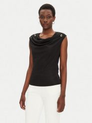 Rinascimento Bluzka CFC0123497003 Czarny Regular Fit. Czarne bluzki damskie RINASCIMENTO, xs, bez wzorów, z syntetyku, bez ramiączek. Za 259.99 zł.