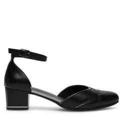 Czółenka Lasocki. Czarne czółenka damskie Lasocki, bez wzorów, bez obcasa. Za 119.99 zł.