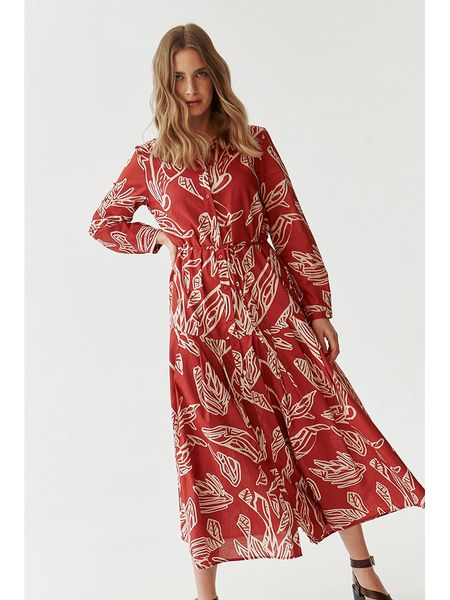 TATUUM Sukienka w kolorze czerwono-białym rozmiar: 40. Białe sukienki damskie Tatuum, bez wzorów, z bawełny, bez kołnierzyka, bez ramiączek, maxi. Za 152.62 zł.