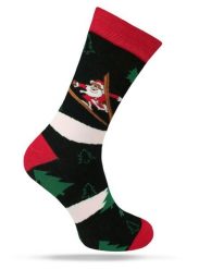 Świąteczne Skarpetki - Alties - Mikołaj na Nartach. Skarpetki męskie Alties, bez wzorów, z bawełny. Za 19.90 zł.