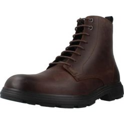 Buty GEOX U56LZE Brązowy. Brązowe buty trekkingowe męskie Geox, ze skóry, bez zapięcia, trekkingowe. Za 419.99 zł.