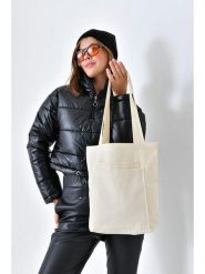 Lucky Bees Shopper bag w kolorze kremowym - 33 x 45 x 10 cm rozmiar: onesize. Brązowe shopper bag damskie Lucky Bees, bez wzorów, z materiału, na ramię, bez dodatków. Za 65.85 zł.