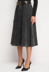 Czarna Jeansowa Spódnica Midi z Paskiem Suera. Czarne spódniczki damskie Born2be, l, bez wzorów, z jeansu, midi. Za 139.99 zł.
